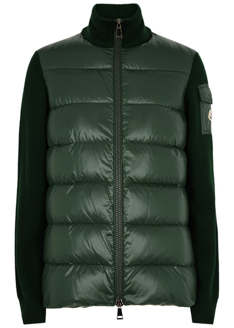 MONCLER-Quilted shell and wool jacket 