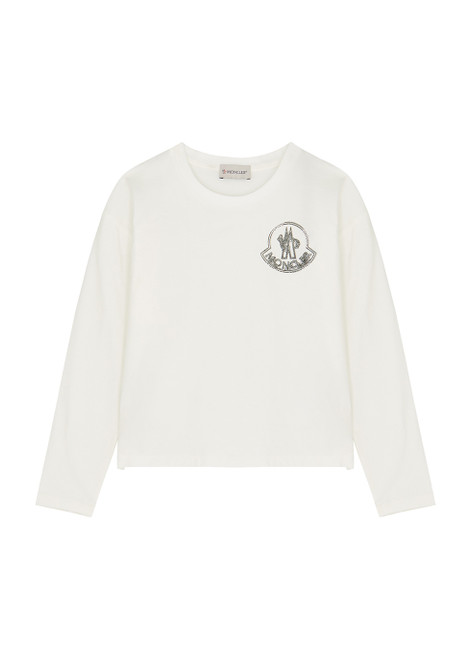 MONCLER-KIDS Off-White logo cotton top (8-10 years)