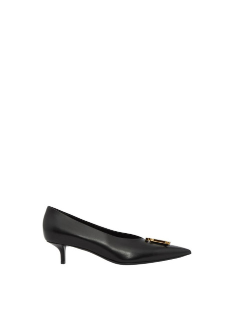 BURBERRY-Monogram motif leather point-toe pumps