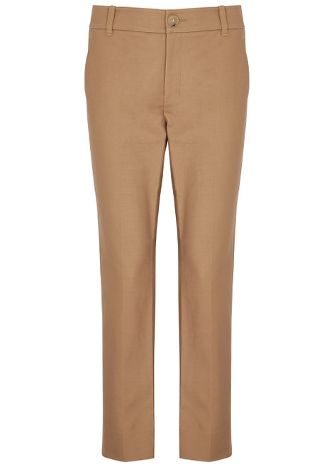 VINCE-Tapered cotton-blend trousers