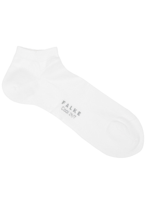 FALKE-Cool 24/7 white cotton-blend trainer socks