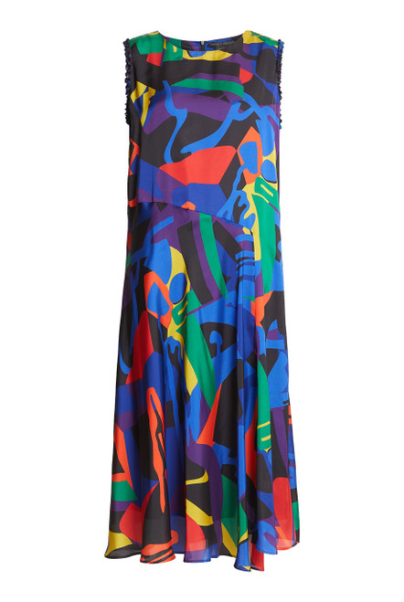 MARINA RINALDI-Printed satin dress