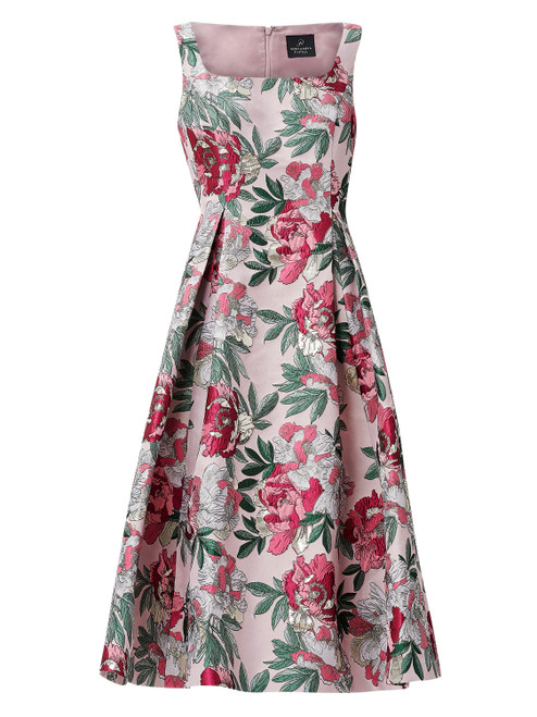 ADRIANNA PAPELL-Floral jacquard fit and flare