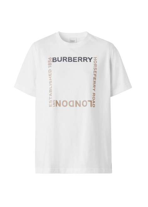 BURBERRY-Horseferry square print cotton t-shirt