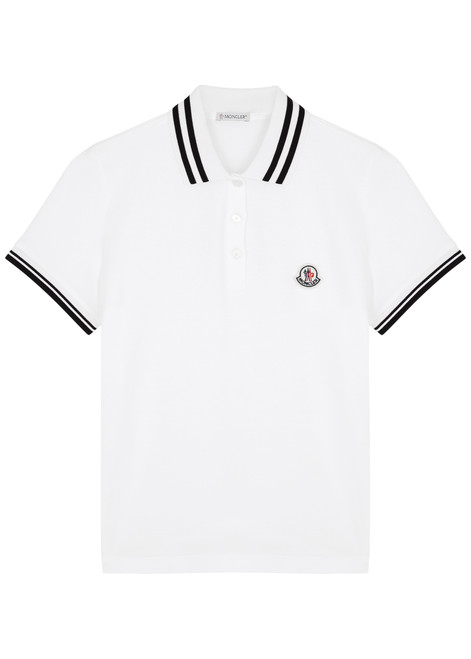 MONCLER-Logo piqué cotton polo shirt