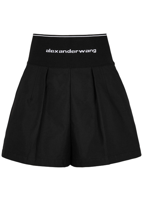 ALEXANDERWANG.T-Black logo twill shorts