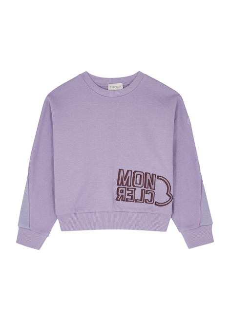 MONCLER-KIDS Purple logo cotton sweatshirt (8-10 years)