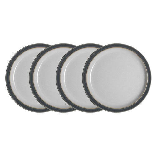 DENBY-Elements fossil grey set of 4 dinner plates