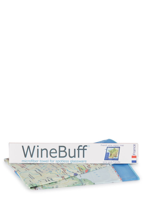 SOIREE-Wine Buff Microfibre Glass Polishing Cloth - France Map