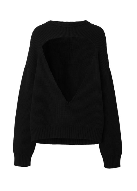 BURBERRY-Cut-out detail wool oversized sweater