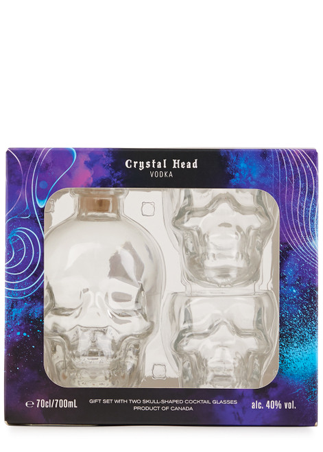 CRYSTAL HEAD VODKA-Vodka & Skull-Shaped Cocktail Glasses Gift Set
