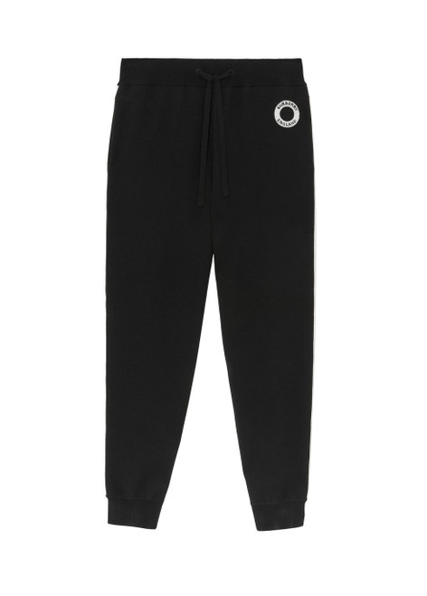 BURBERRY-Logo graphic applique wool cotton blend jogging pants