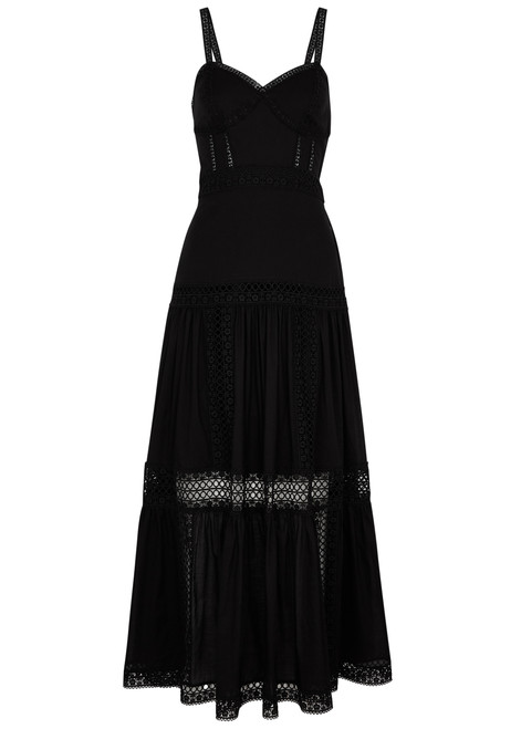 CHARO RUIZ IBIZA-Giogia lace-trimmed cotton-blend maxi dress
