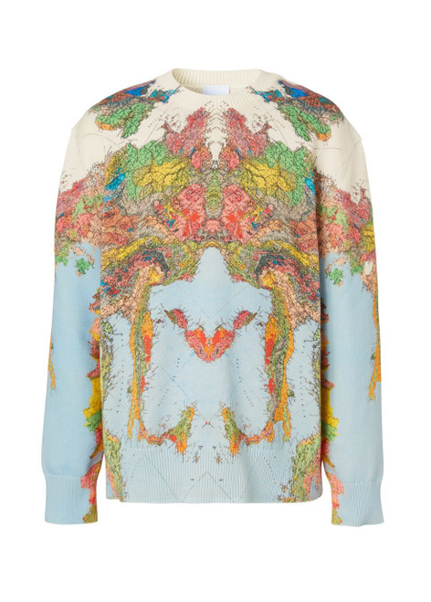 BURBERRY-Map print cotton sweater