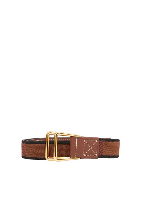 BURBERRY-Exaggerated check and leather belt