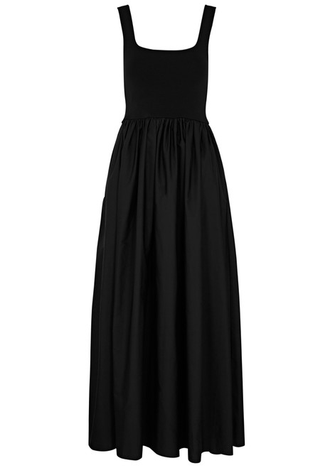 MATTEAU-Knitted and cotton-poplin maxi dress 