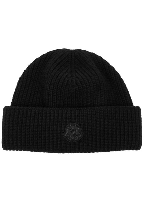 MONCLER-2 Moncler 1952 black wool beanie