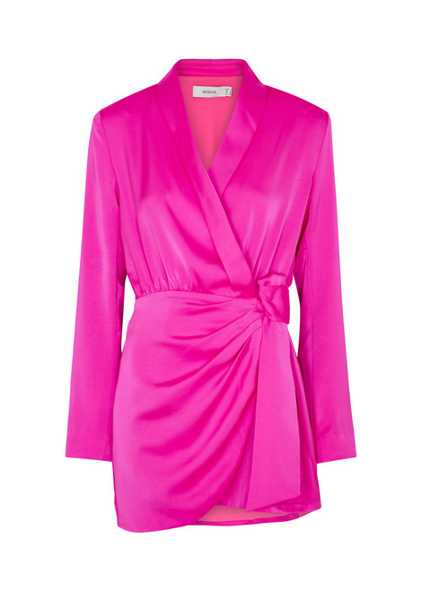 MISHA-Azera satin wrap dress