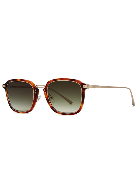 TAYLOR MORRIS EYEWEAR-Denbigh tortoiseshell rectangle-frame sunglasses
