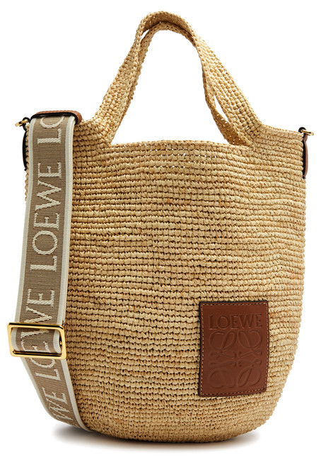 LOEWE-Slit mini raffia top handle bag 