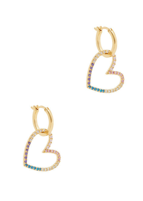 ROSIE FORTESCUE-Crystal-embellished 18kt gold-plated hoop earrings 