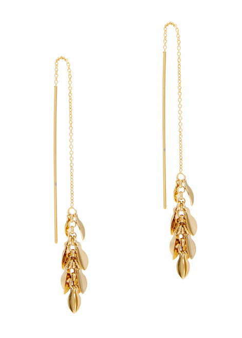 ISABEL MARANT-Leaf-embellished chain drop earrings 