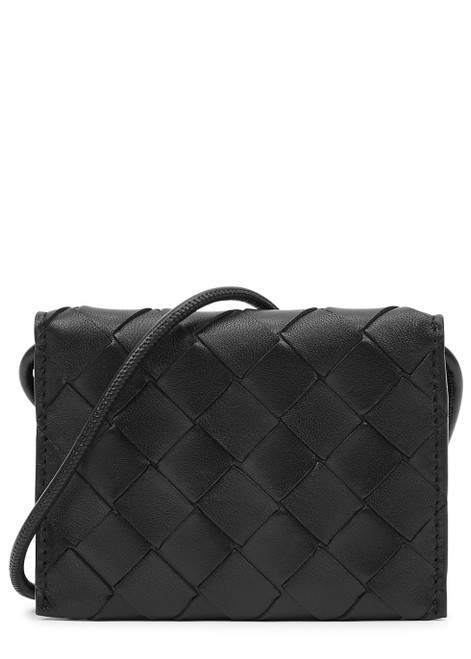 BOTTEGA VENETA-Intrecciato leather cross-body card holder