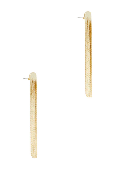 ANISSA KERMICHE-Grand Fil fringed gold-plated earrings