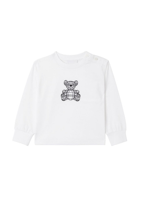 BURBERRY-Long-sleeve thomas bear motif cotton top