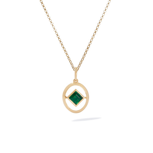 ANNOUSHKA-Emerald birthstone necklace