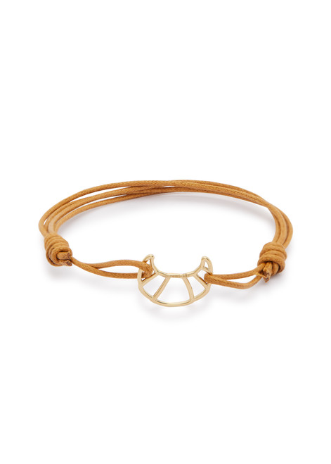 ALIITA-Croissant 9kt gold and cord bracelet