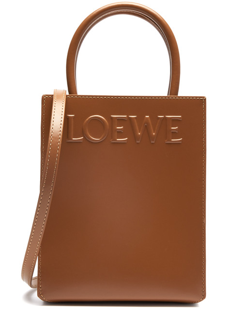 LOEWE-A5 logo-embossed leather tote