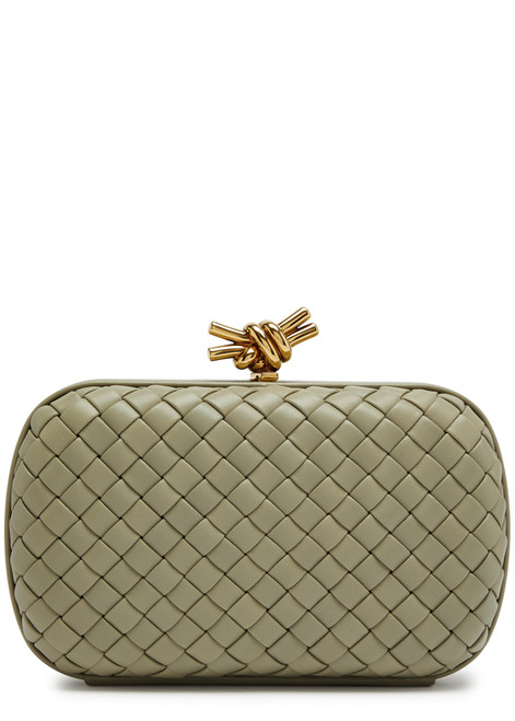 BOTTEGA VENETA-Knot Minaudiere Intreccio leather clutch