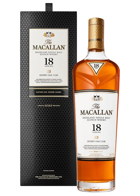 THE MACALLAN-18 Year Old Sherry Oak Single Malt Scotch Whisky 2022