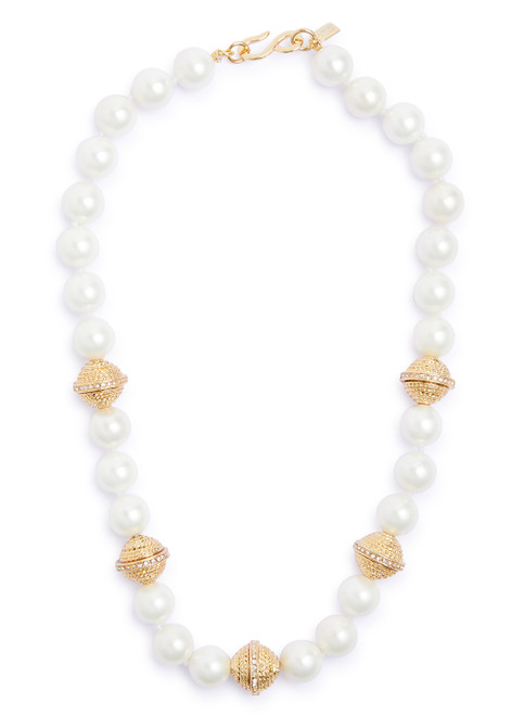 KENNETH JAY LANE-Faux pearl beaded necklace