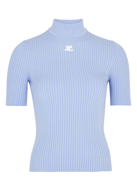 COURRÈGES-Logo ribbed-knit top 