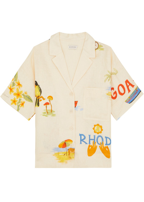 RHODE-Kamala printed linen shirt