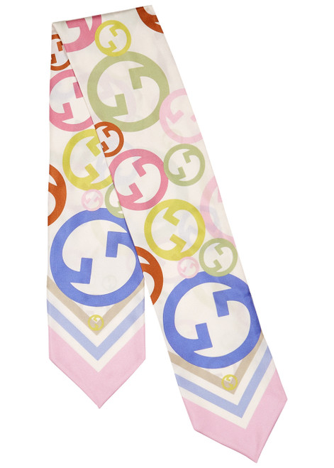 GUCCI-Bubble printed silk-twill neck tie