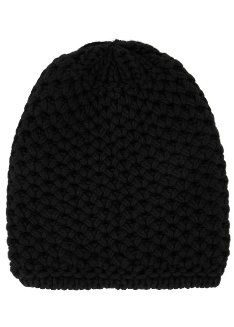 INVERNI-Light grey waffle-knit cashmere beanie