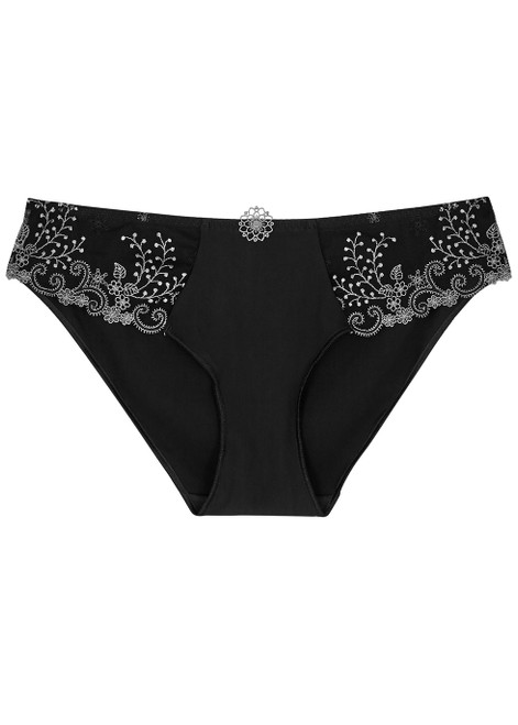 SIMONE PÉRÈLE-Delice black lace-trimmed briefs