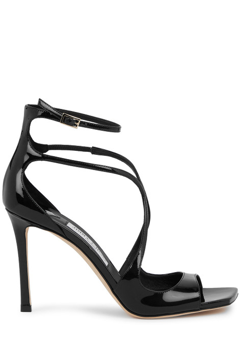 JIMMY CHOO-Azia 95 black patent leather sandals