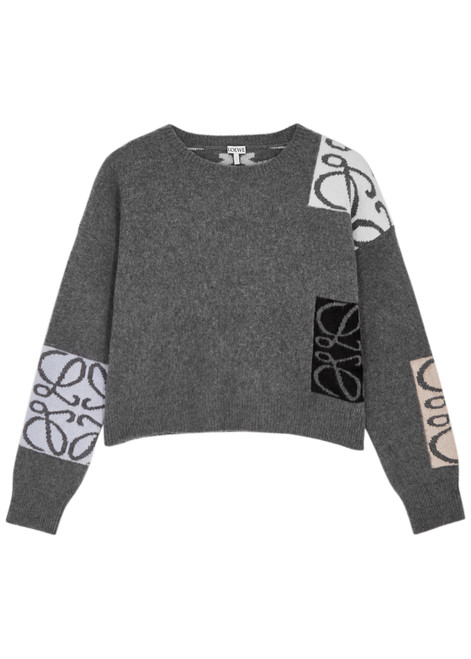 LOEWE-Anagram intarsia wool jumper