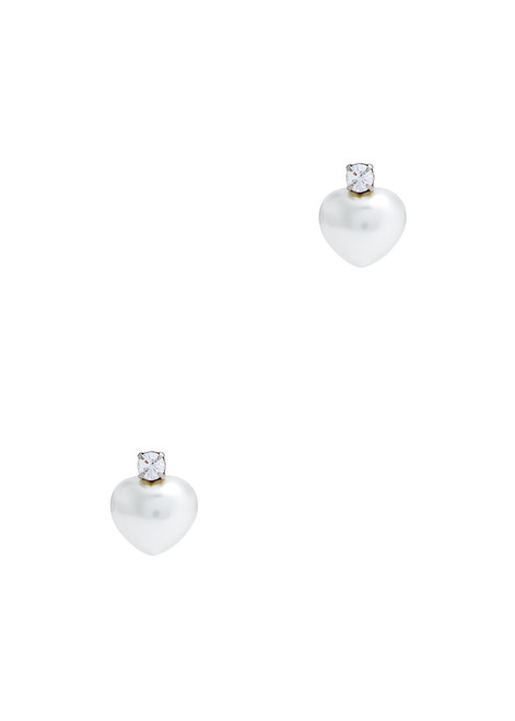 SIMONE ROCHA-Faux pearl heart earrings