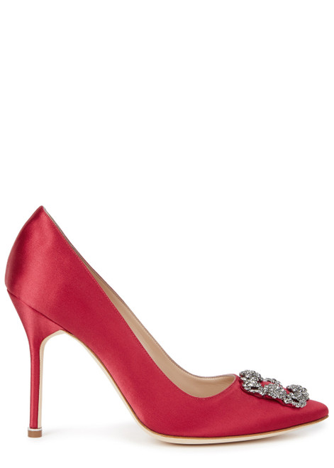 MANOLO BLAHNIK-Hangisi 105 silk-satin pumps