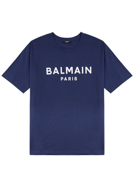 BALMAIN-Logo-print cotton T-shirt