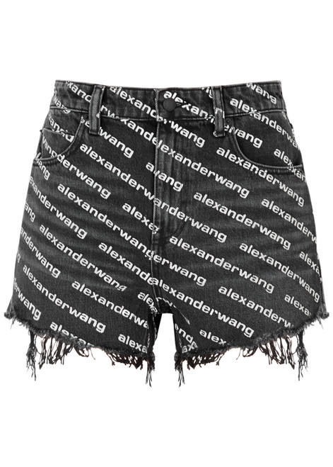 ALEXANDER WANG-Bite logo-print denim shorts