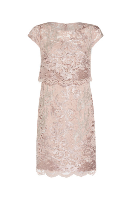 ADRIANNA PAPELL-Embroidered lace popover dress