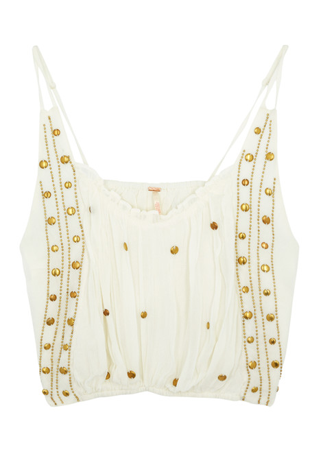 FREE PEOPLE-Virgo bead-embellished chiffon tank