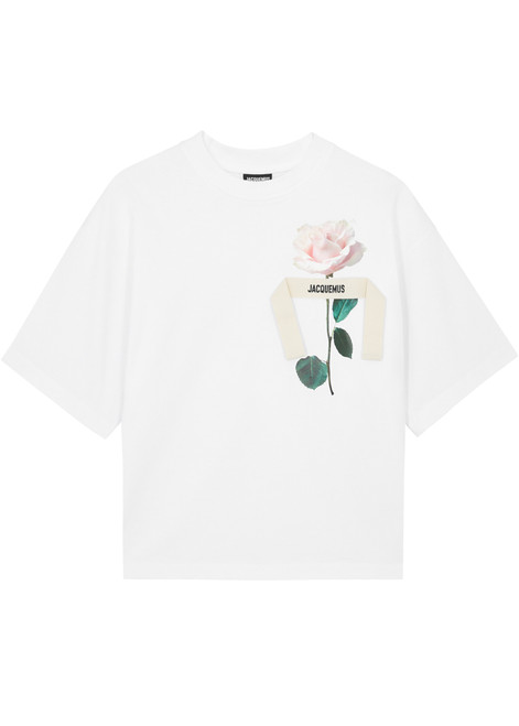 JACQUEMUS-Le T-shirt Rose logo cotton T-shirt 