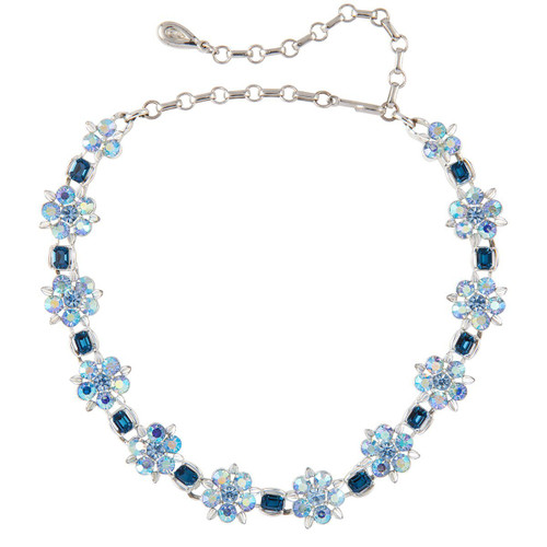 SUSAN CAPLAN VINTAGE-1950s vintage lisner blue swarovski crystal necklace